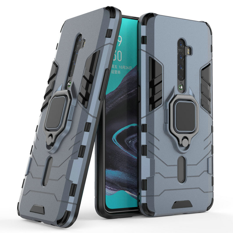 Case OPPO Reno 2F #เคสฝาหลังพลาสติกแข็ง +TPU Hybrid Case มีแหวนสวมนิ้วโลหะ
