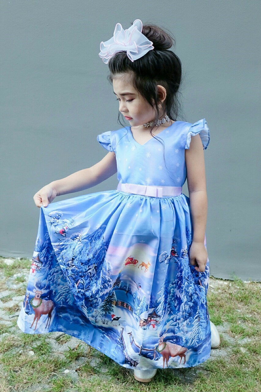 เดรสเด็กหญิง สไตล์เจ้าหญิงหิมะ