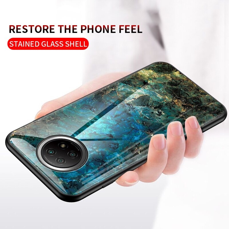 Case Redmi Note 9T 5G #เคสฝาหลัง Gradient Color ลายหินอ่อน Glass + PC + TPU Hybrid Case