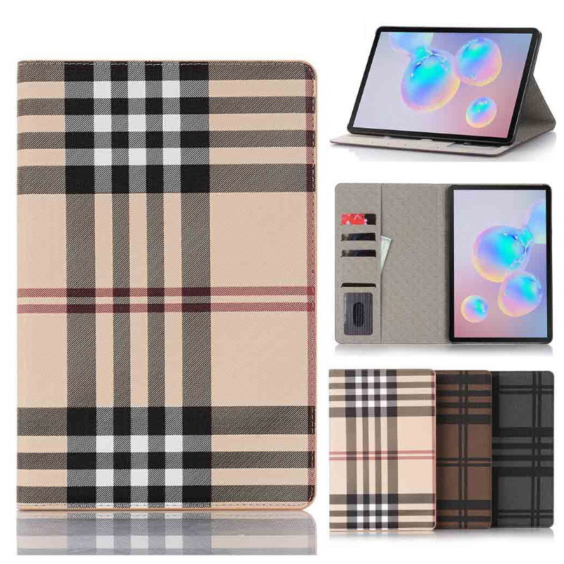 Case Samsung Galaxy Tab S7 SM-T870 SM-T875#เคสฝาพับกระเป๋าสตางค์หนัง PU รูปแบบลายสก็อต