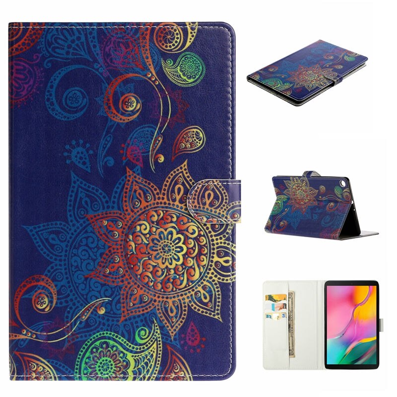 เคส Samsung Galaxy Tab A 10.1 (2019) SM-T510 SM-T515 #เคสฝาพับหนัง PU สไตล์กระเป๋าสตางค์พิมพ์ลาย Embossed Pattern Leather Stand Tablet Case