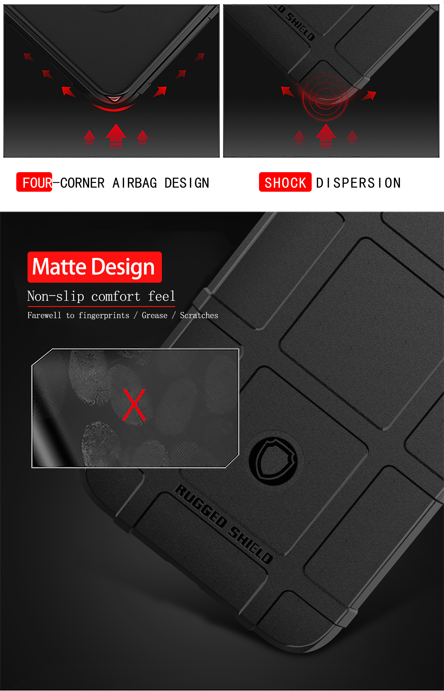 Case Xiaomi Mi 9 #เคสฝาหลัง Rugged Shield Series Soft Silicone Shock Absorption Matte กันกระแทก
