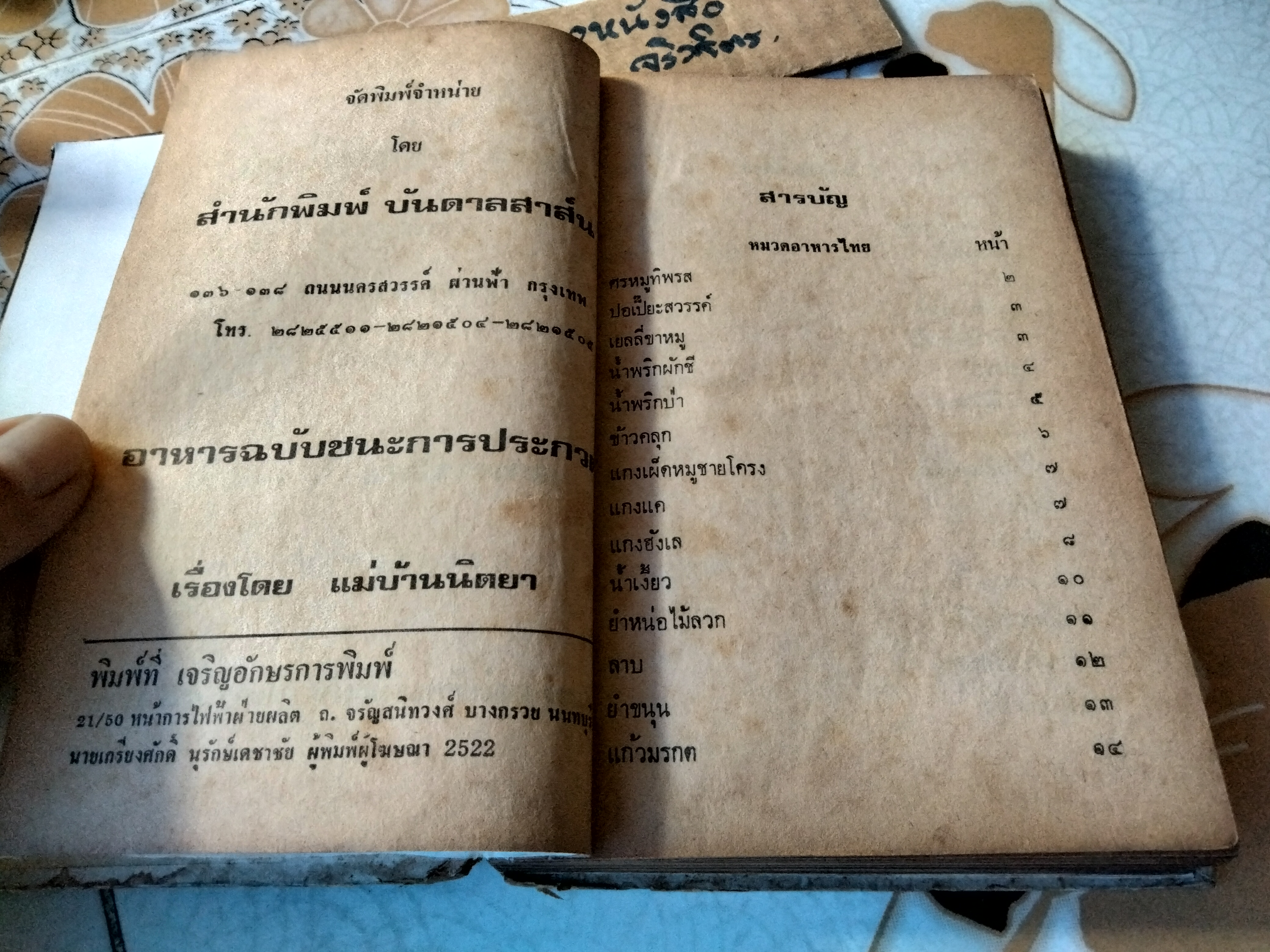 อาหารยอดนิยม 900 ชนิด โดย แม่บ้านนิตยา ตำรับอาหารไทยดั้งเดิมกว่า 900 เมนู ฉบับชนะการประกวดรางวัลที่ 1, สนพ.บันดาลสาส์น พ.ศ 2522 **สินค้าหมด**