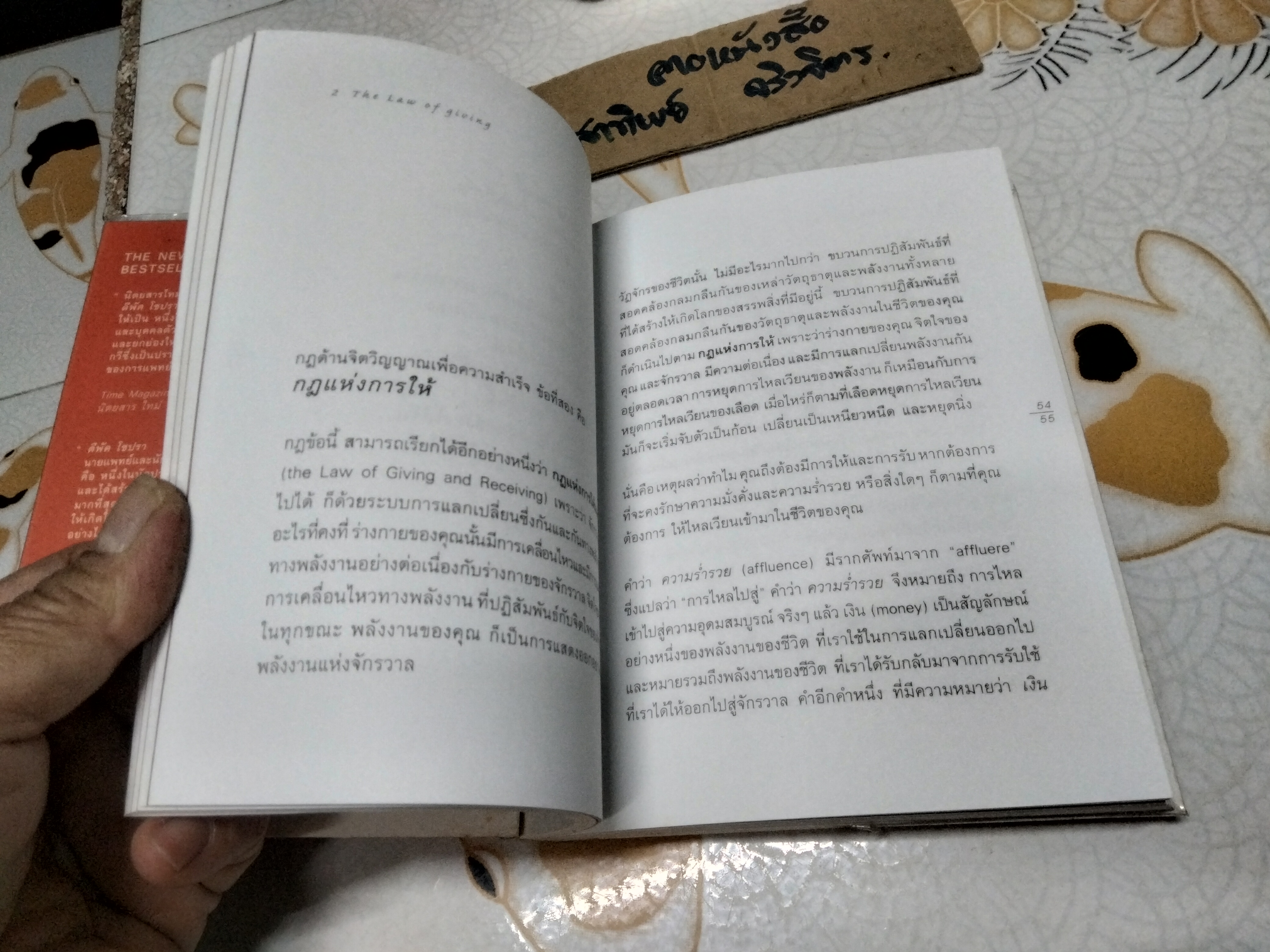 7 กฏด้านจิตวิญญาณเพื่อความสำเร็จทั้งทางโลกและทางธรรม (The Seven Spiritual Laws of Success) ดีพัค โชปรา เขียน นันท์ วิทยดำรง แปล **สินค้าหมด**
