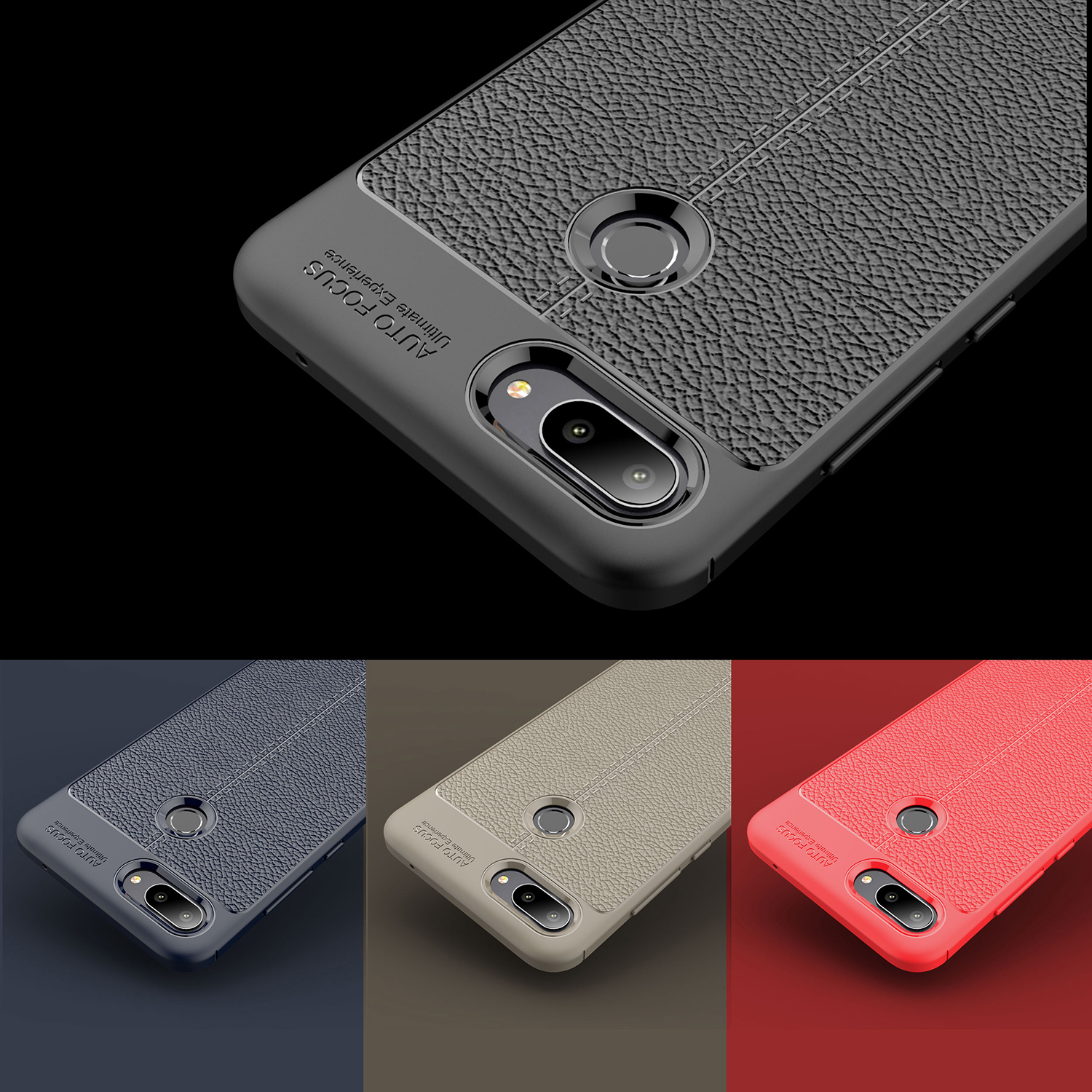 Case Xiaomi Mi 8 Lite #เคสฝาหลัง TPU ลายหนัง PU ผิวลิ้นจี่ช่วยป้องกันลายนิ้วมือคุณภาพดี