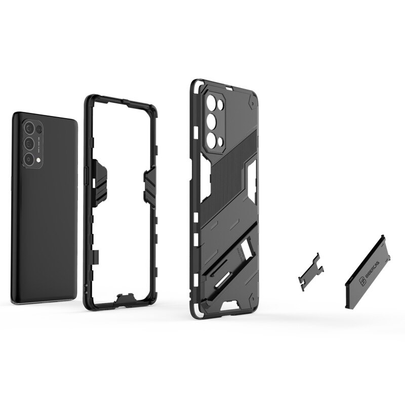 เคส OPPO Reno 5 Pro 5G #เคสฝาหลังพลาสติก ไฮบริด TPU + Kickstand