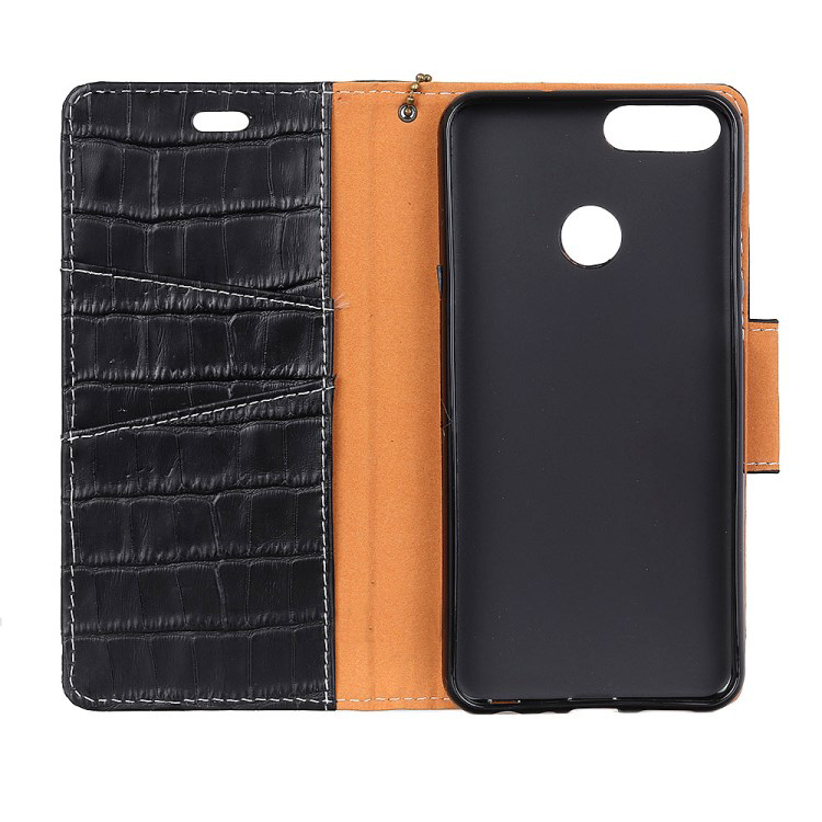 Case Huawei Y9 (2018) #เคสหนังแท้สไตล์กระเป๋าสตางค์รูปแบบหนังจระเข้