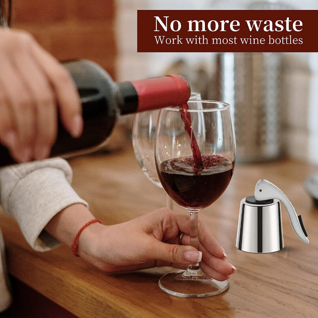 Sunwuun® Wine Stopper Stainless Steel จุกขวดไวน์ จุกไวน์สูญญากาศ จุกขวดไวน์สแตนเลส ใช้ซ้ำได้