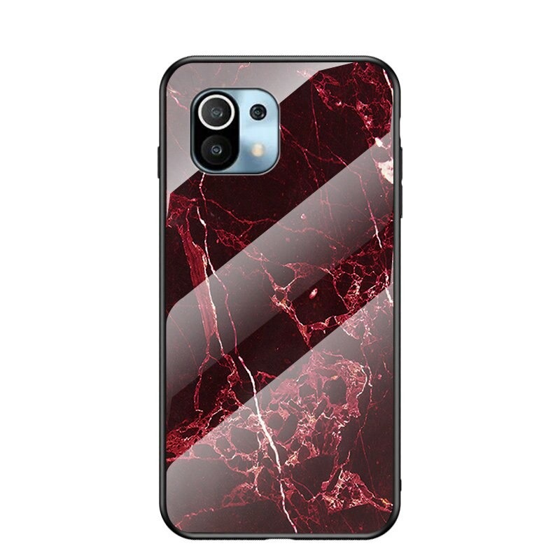 เคส Xiaomi Mi 11 #เคสฝาหลัง Gradient Color ลายหินอ่อน Glass + PC + TPU Hybrid Case