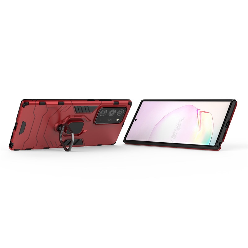 Case Samsung Galaxy Note 20 #เคสฝาหลังพลาสติกแข็ง +TPU Hybrid Case มีแหวนสวมนิ้วโลหะ