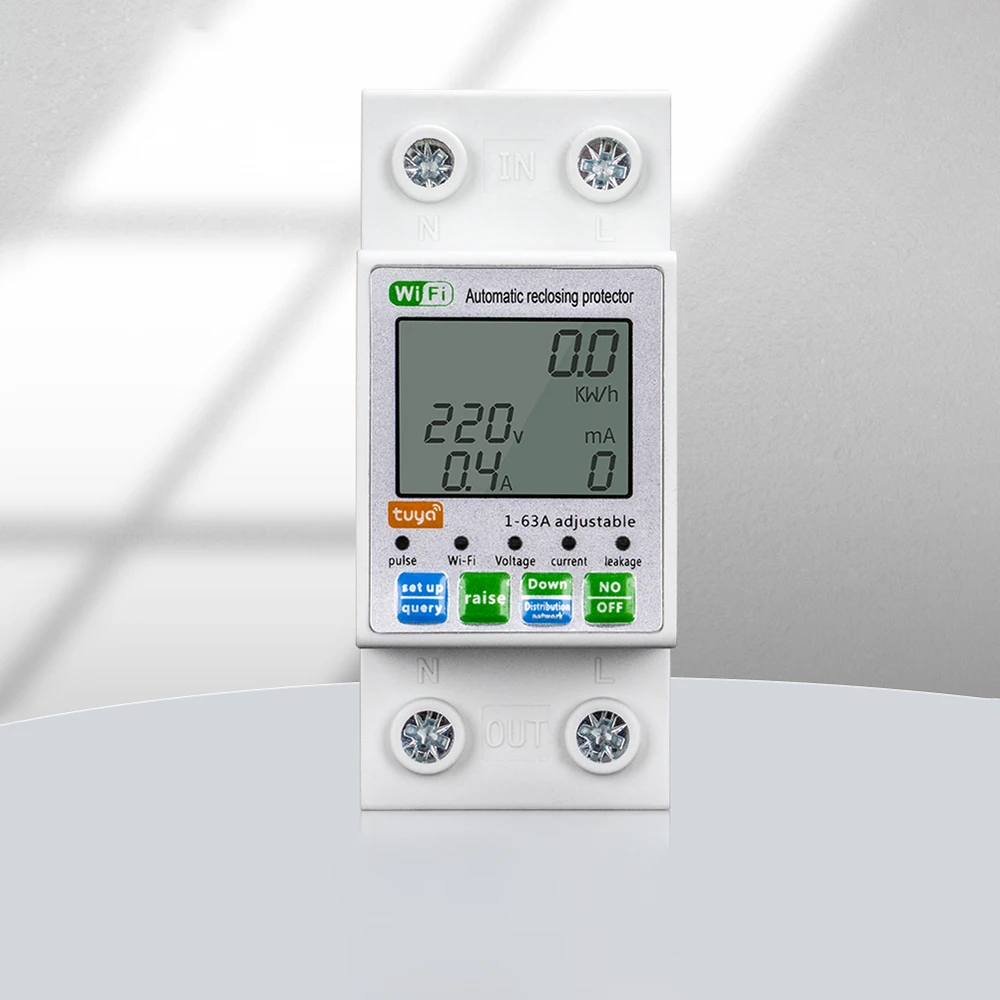 พาวเวอร์มิเตอร์อัจฉริยะ 63A Tuya Wifi Smart Earth Leakage
