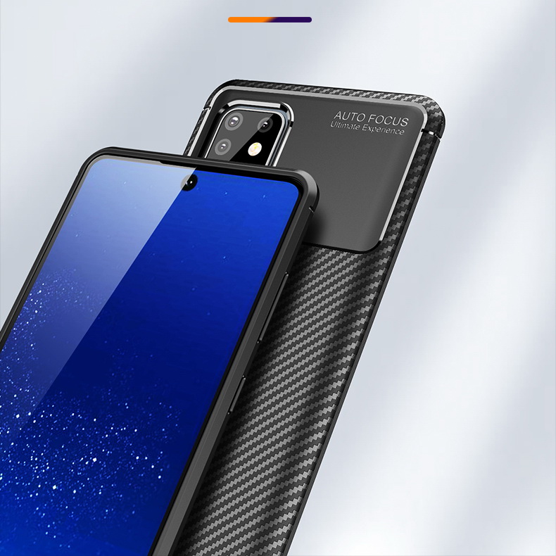 Case Samsung Galaxy Note 10 Lite #เคสฝาหลังนิ่ม Carbon Fiber Anti-drop TPU Protection