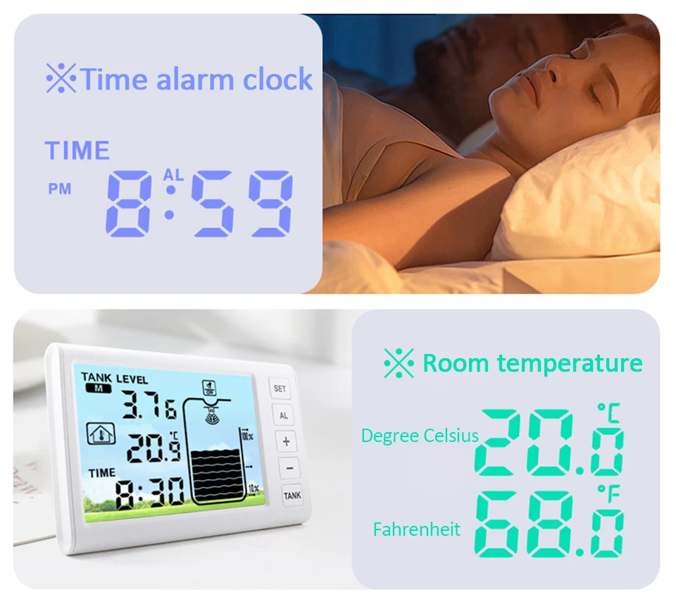 เซนเซอร์วัดความลึกถังน้ำ ultrasonic sensor แบบมีจอส่งสัญญาณ
