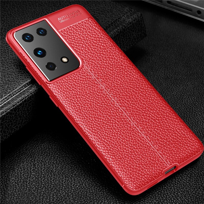 Case Samsung Galaxy S21 Ultra #เคสฝาหลัง TPU ผิวลิ้นจี่ช่วยป้องกันลายนิ้วมือและกันลื่นได้ดี