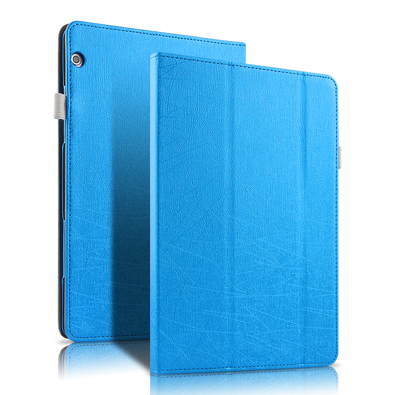 เคส Huawei MediaPad T5 10 #เคสฝาพับหนัง PU แบบ 3 พับ Textured Tri-fold Stand Smart Leather Cover
