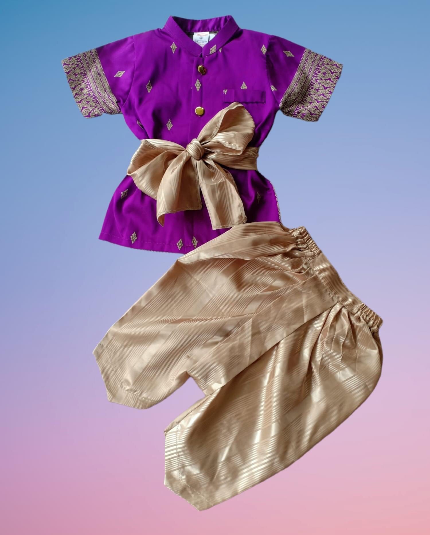 ชุดไทยเด็กชาย ชุดพี่หมื่น ครบเซตเสื้อโจงผ้าคาด