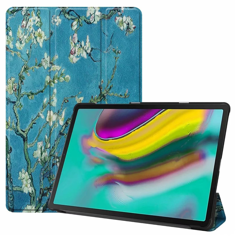 Case Samsung Galaxy Tab S5e SM-T720 #เคสฝาพับหนัง PU พิมพ์ลาย Patterned Tri-fold Stand Leather Smart Case