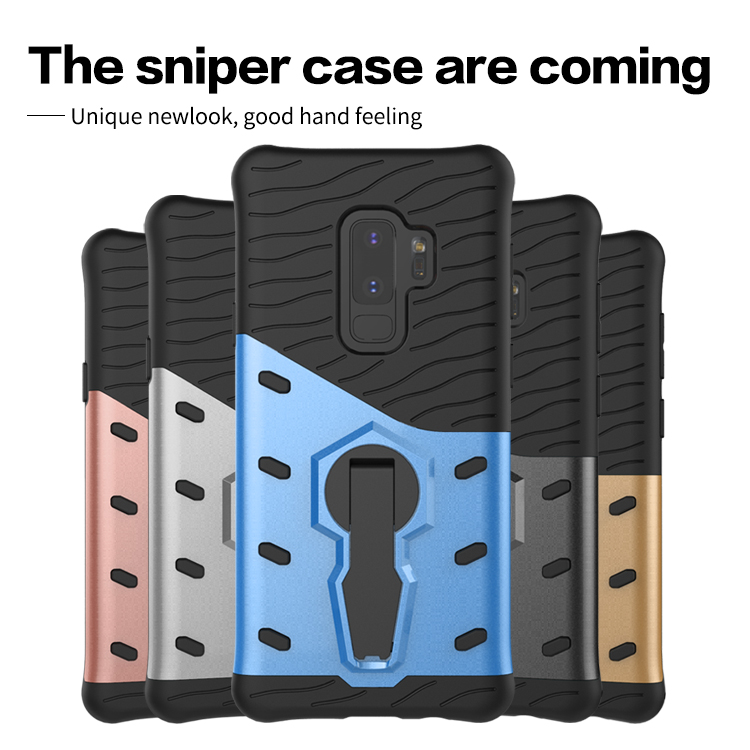 เคส Samsung Galaxy S9+ G965 TPU นุ่ม + พลาสติก #เคสฝาหลังมีขาตั้งในตัวหมุนได้ 360 องศา