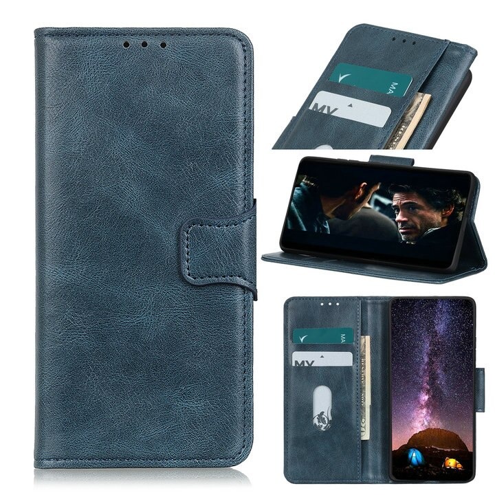 Case Samsung Galaxy A52/A52 5G/A52s 5G#เคสฝาพับหนัง PU มีช่องใส่บัตรแถบปิดแม่เหล็กพับตั้งได้ Magnetic Closure Wallet Lanyard Leather