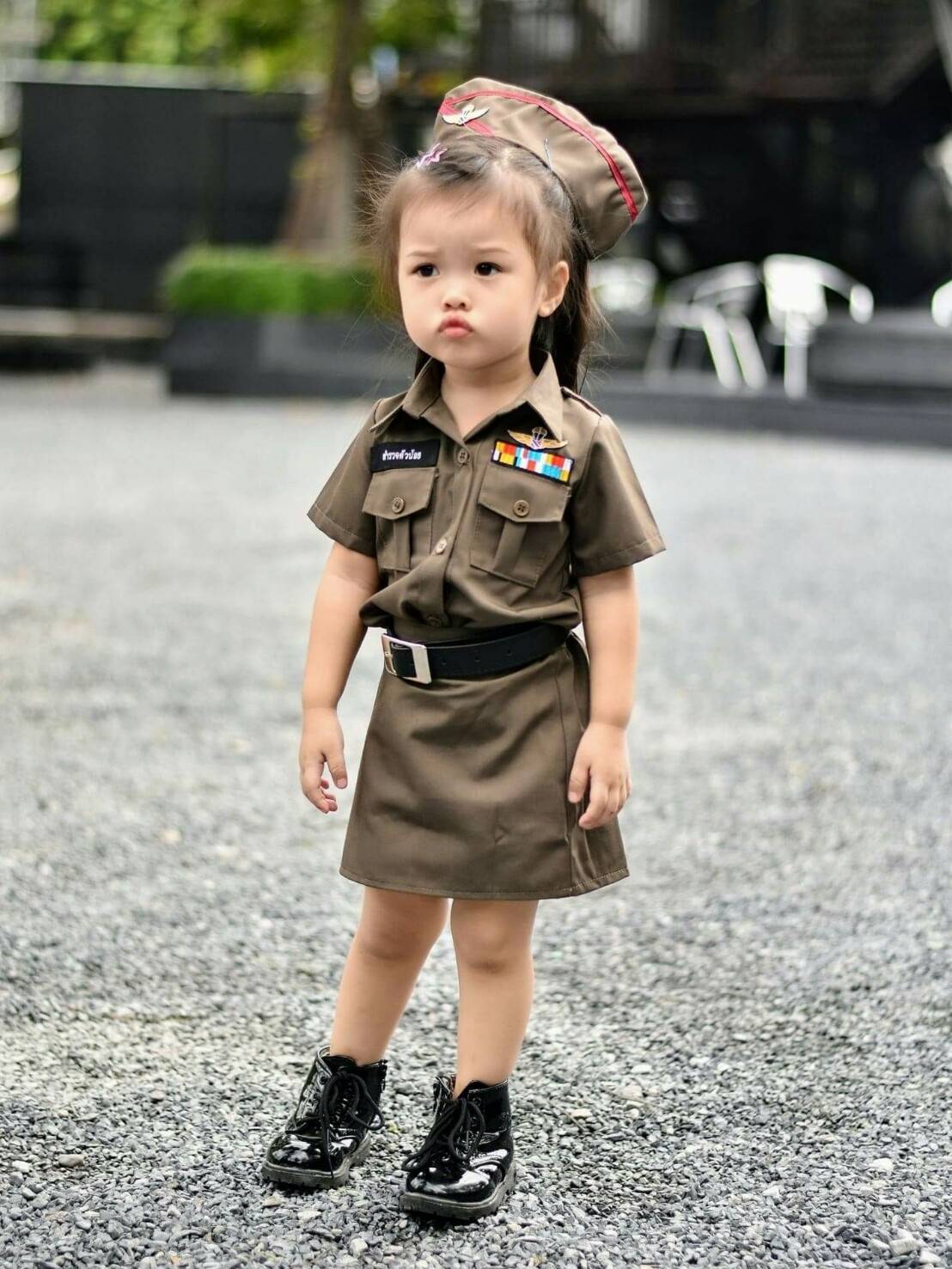 ชุดตำรวจเด็ก แบบมีหมวก งานคุณภาพ