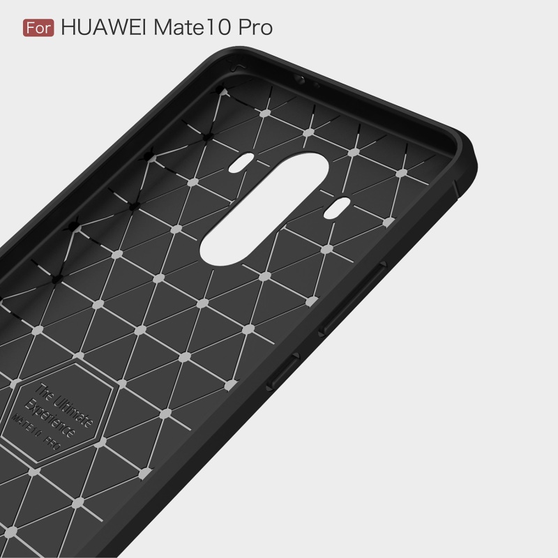 Case Huawei Mate 10 Pro #เคสฝาหลังTPUนิ่ม พื้นผิวคาร์บอนไฟเบอร์แบบขัดแปรง สีสันสวยงามทันสมัย