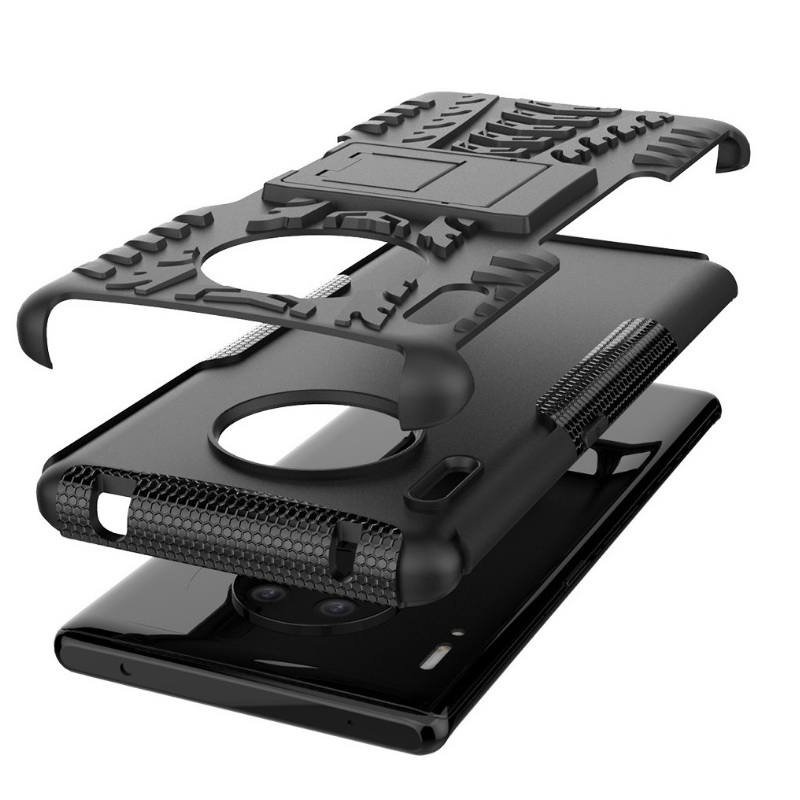 Case Huawei Mate 30 Pro #เคสฝาหลังกันลื่น Cool Tyre Pattern Kickstand (PC + TPU)