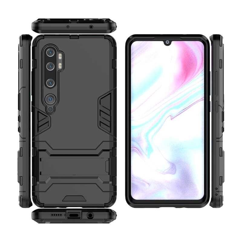 เคส Xiaomi Mi Note 10 Pro #เคสฝาหลังกันลื่น Cool Tyre Pattern Kickstand (PC + TPU)