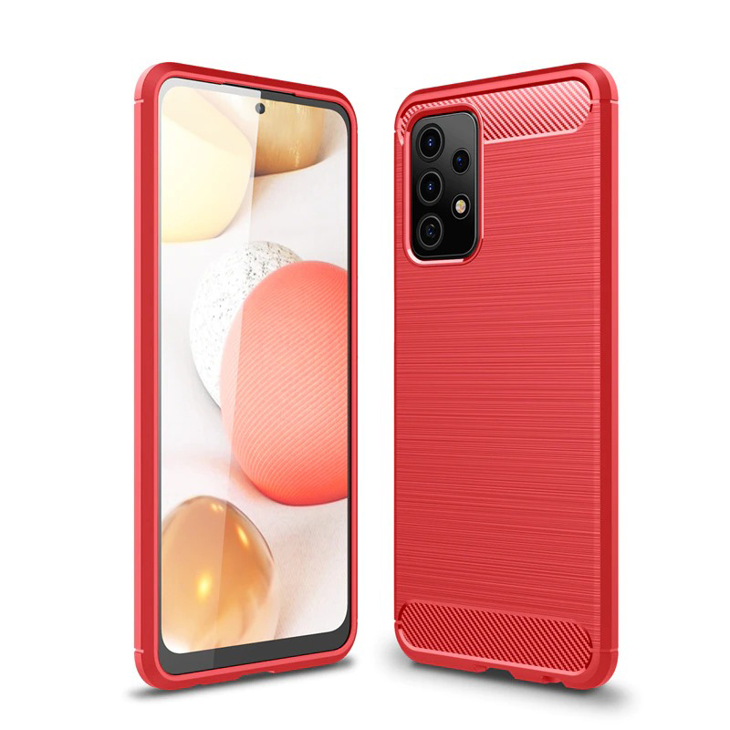 เคส Samsung Galaxy A13 4G #เคสฝาหลังตกแต่งคาร์บอนไฟเบอร์ ผิวขัดแปรง Brushered TPU Back Case