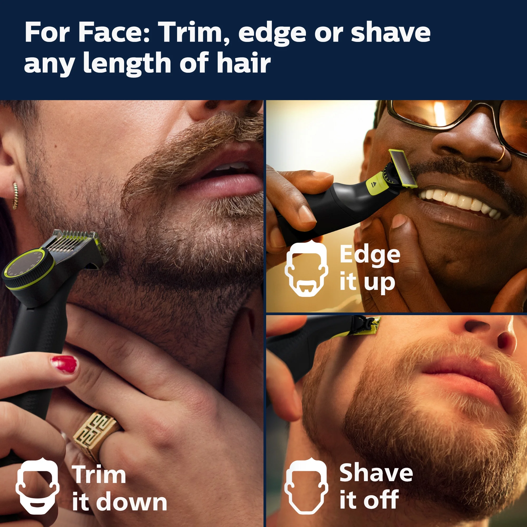 Philips® Norelco One Blade Pro 360 Blade Electric Trimmer and Shaver QP6531-70 เครื่องกันขนไฟฟ้าไฮบริด