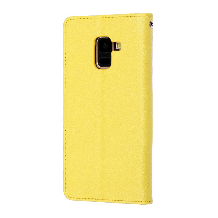 Case Samsung Galaxy A6 (2018) #เคสฝาพับ Bee Pattern Silk Texture Leather