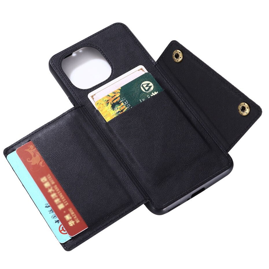 เคส Xiaomi Mi 11 #เคสแบบฝาหลัง TPU เคลือบหนัง PU มีแผ่นโลหะช่องเก็บบัตร PU Leather Coated TPU Card Holder Magnetic Kickstand