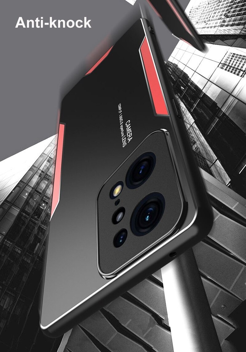 เคส OPPO Find X5 Pro 5G #เคสฝาหลังไฮบริด Metal +TPU Shockproof metal back plate Phone Back Cover