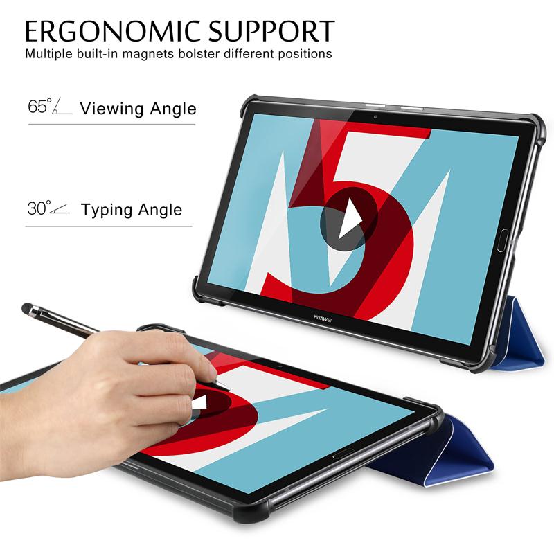 Case Huawei MediaPad M5 Pro 10.8 นิ้ว หนัง PU #เคสฝาพับแบบ 3 พับ Tri-fold Stand Smart Leather