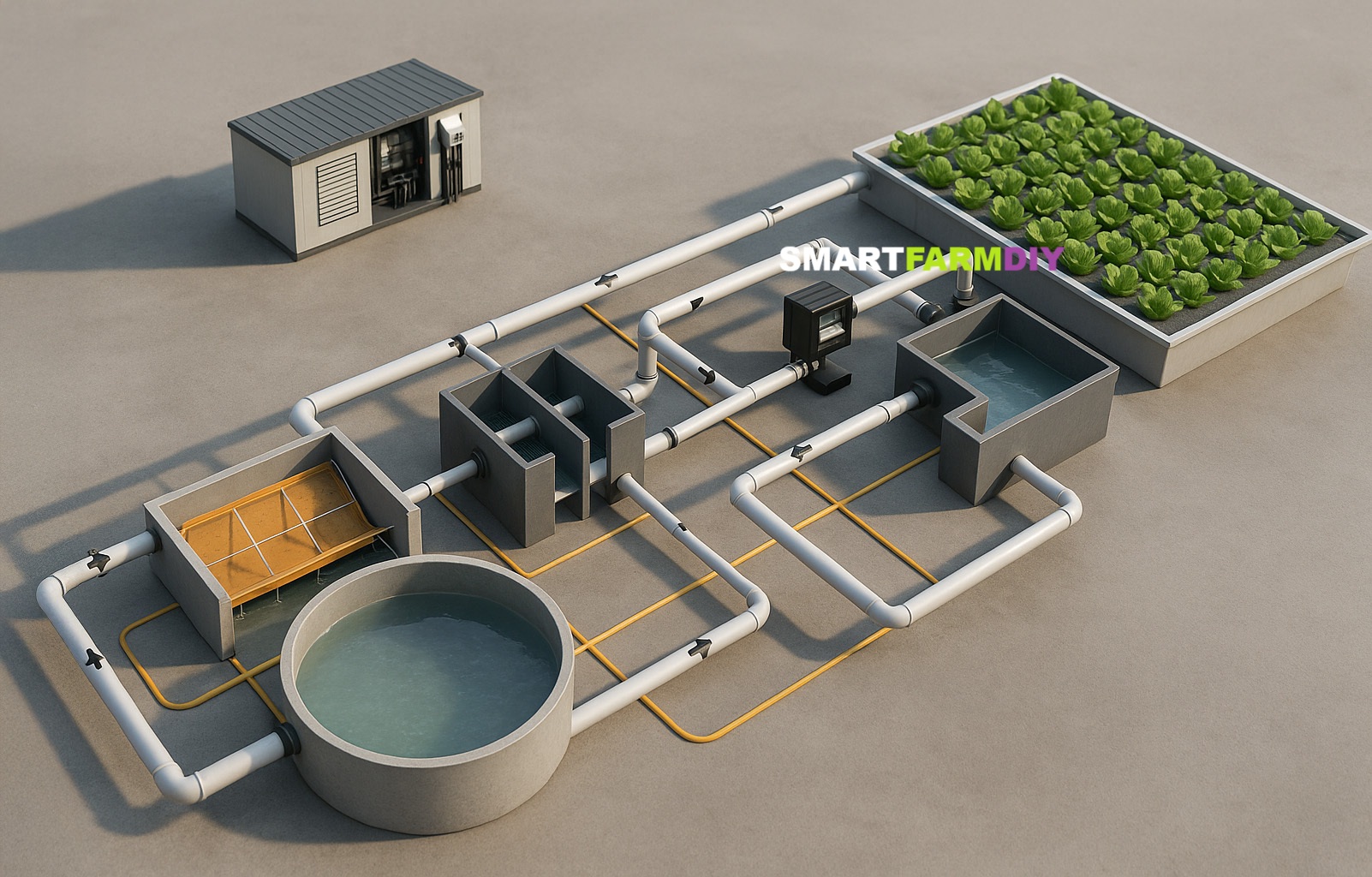 รับออกแบบผังฟาร์มโรงเรือนปลูกพืช แบบ aquaponics Farm+Systems /Outdoor Farm