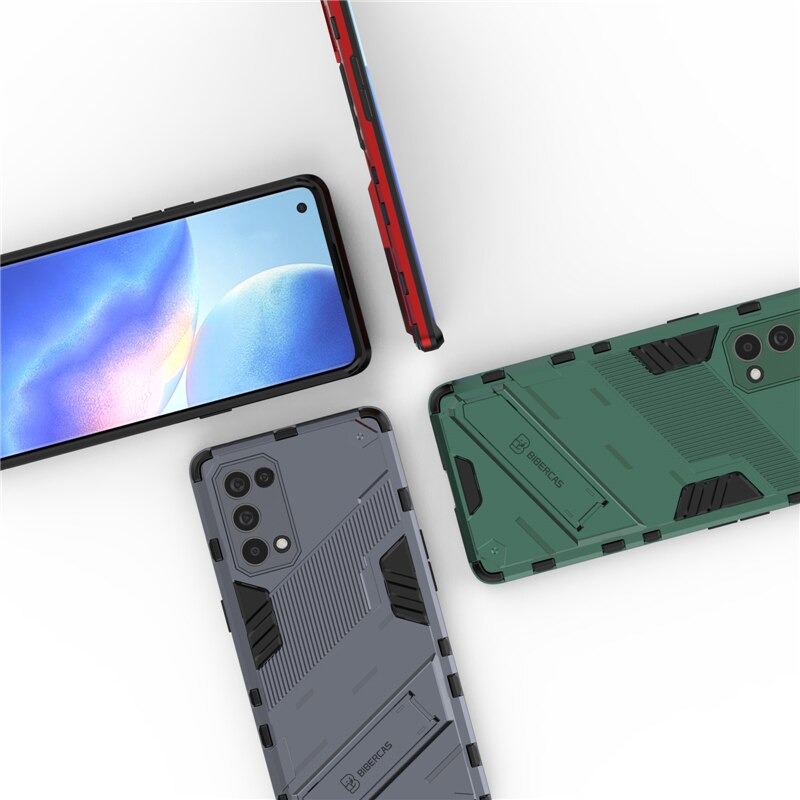 เคส OPPO Reno 5 Pro 5G #เคสฝาหลังพลาสติก ไฮบริด TPU + Kickstand