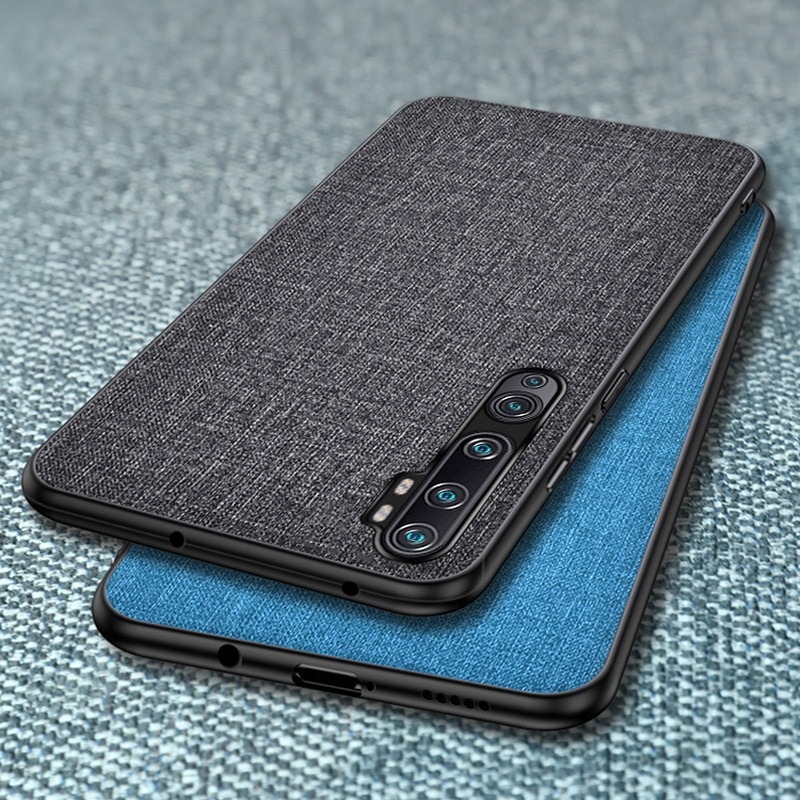 เคส Xiaomi Mi Note 10 Pro #เคสฝาหลังเคลือบผิวผ้า Matte Cloth PU + PC + TPU Hybrid