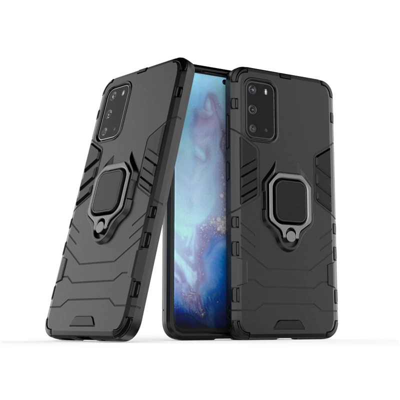 เคส Samsung Galaxy S20 #เคสฝาหลังพลาสติกแข็ง +TPU Hybrid Case มีแหวนสวมนิ้วโลหะ
