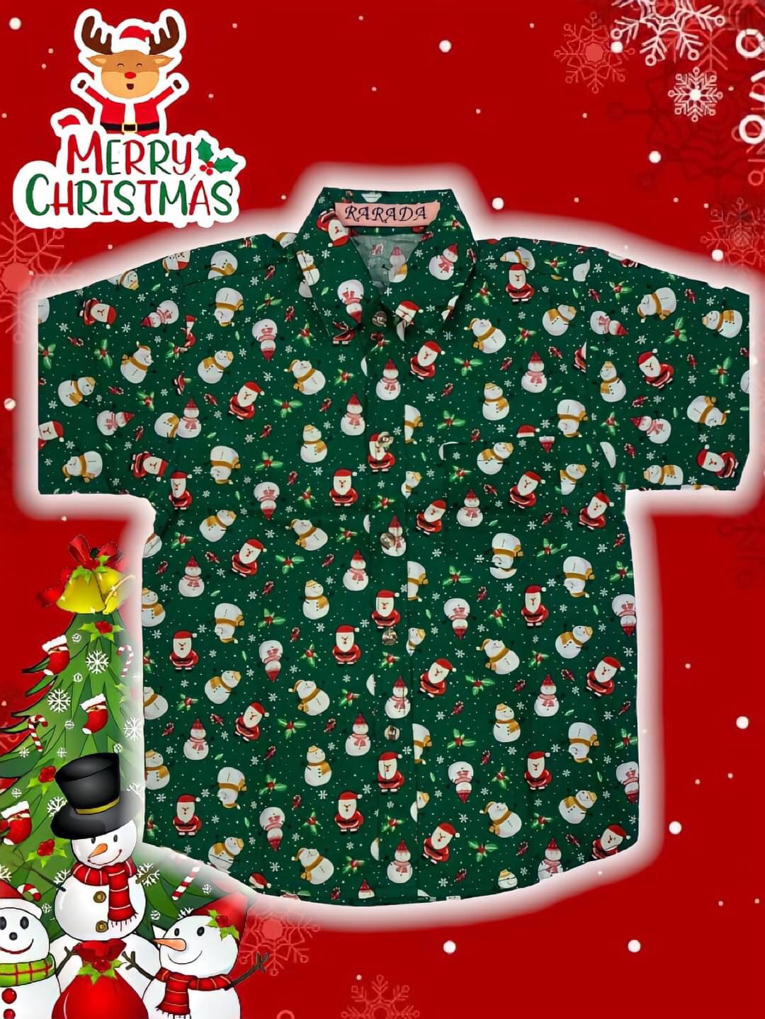 เสื้อเชิ้ตเด็ก3ถึง14ปี คริสต์มาส