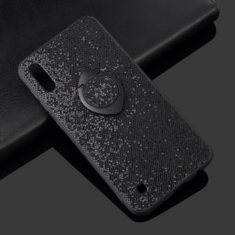 Case Samsung Galaxy A10 #เคสฝาหลังผิวเคลือบหนัง PU + TPU สำหรับพร้อมแหวนสวมนิ้ว