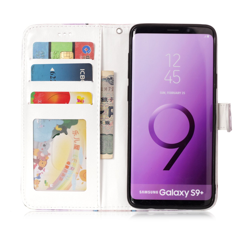 เคส Samsung Galaxy S9+ G965 #เคสฝาพับพิมพ์ลาย Rubberized Patterned PU Leather