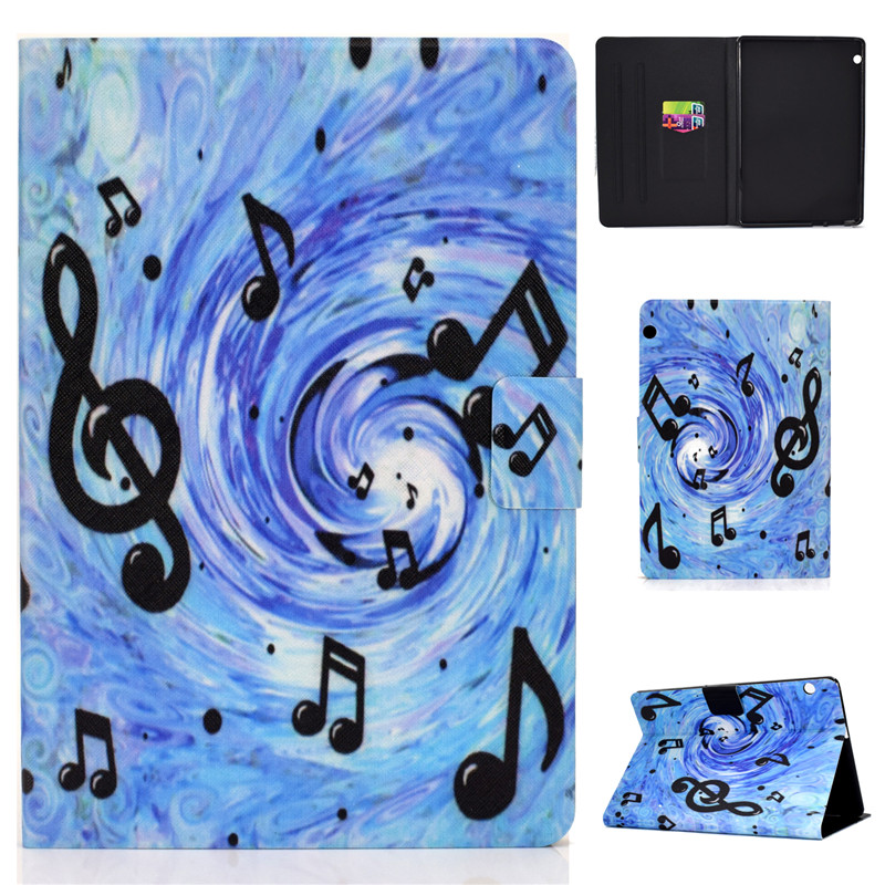 เคส Huawei MediaPad T5 10 #เคสฝาพับมีช่องเสียบการ์ดหนัง PU พิมพ์ลาย Shock-proof Pattern Printing Card Slot PU Leather