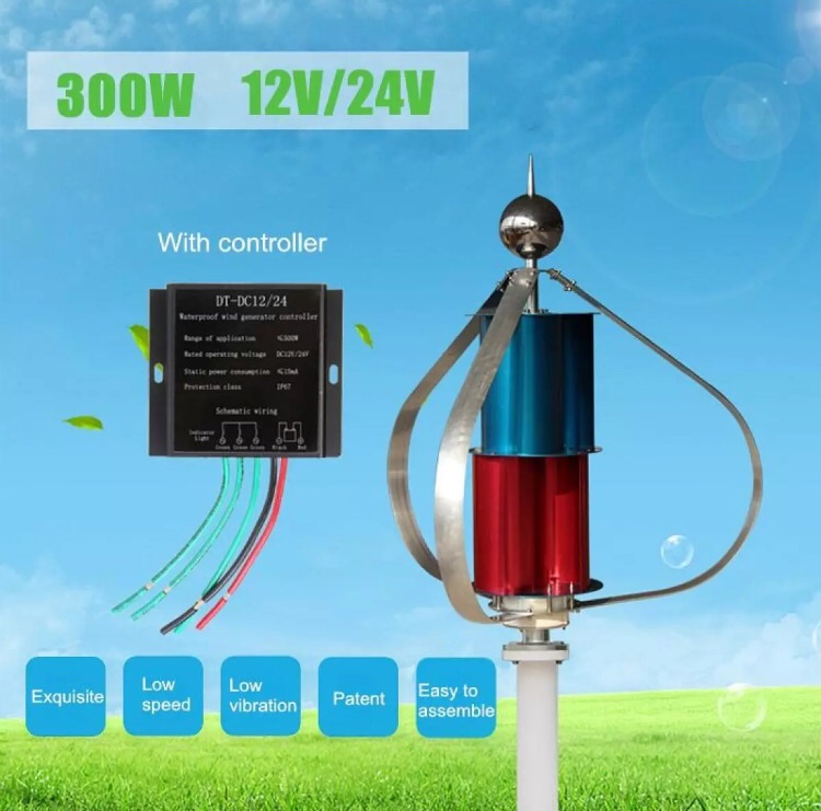 Wind Generative ไร้ใบ 12/24Vdc 300w