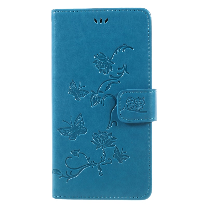 เคส Huawei Y7 (2017) #เคสฝาพับแบบกระเป๋าสตางค์หนัง PU พิมพ์ลายผีเสื้อและดอกไม้สีสันสวยงาม