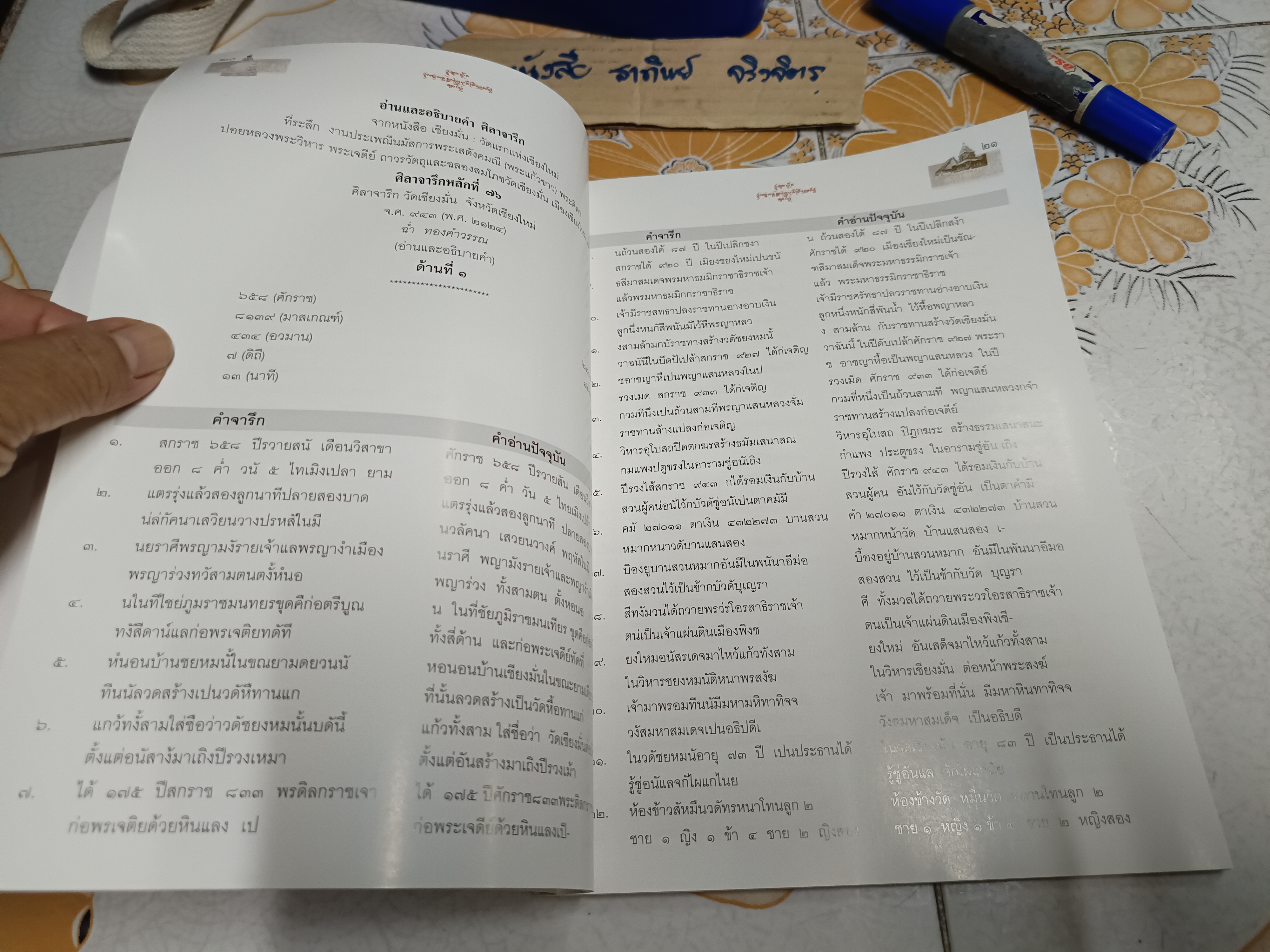 วัดเชียงมั่น วัดแห่งแรกของนพบุรีศรีนครพิงค์เชียงใหม่ จัดทำโดย คณะกรรมการจิตอาสวัดเชียงใหม่ 57 พิมพ์ครั้งที่ 2 สิงหาคม 2560 (1,000 เล่ม)