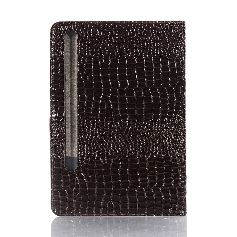 เคส Samsung Galaxy Tab S7 SM-T870 SM-T875 #เคสฝาพับแบบกระเป๋าสตางค์ลายผิวหนังจระเข้ Crocodile Texture