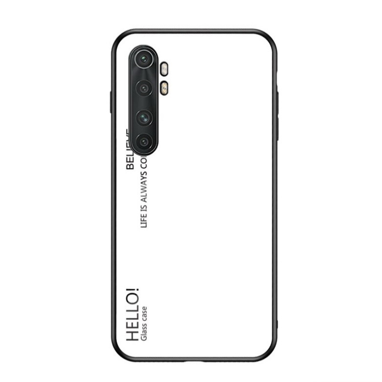 เคส Xiaomi Mi Note 10 Lite #เคสฝาหลัง Gradient Color Glass + PC + TPU Hybrid Case