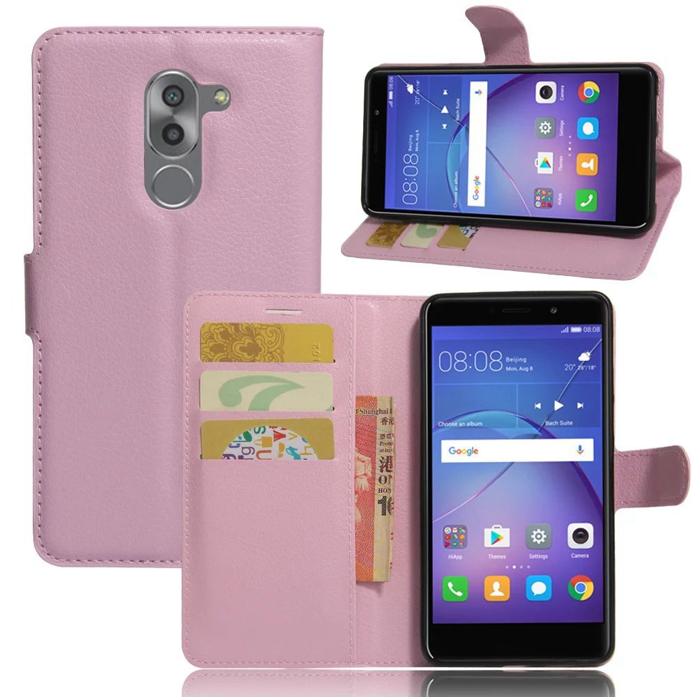 เคส Huawei GR5 2017 เคสหนัง PU แบบกระเป๋าสตางค์ผิวลิ้นจี่ ปิดแม่เหล็ก สีสันสวยงาม
