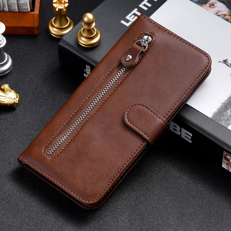 เคส Xiaomi Mi 10T Pro #เคสฝาพับแบบกระเป๋าสตางค์มีช่องด้านหน้า Zipper Pocket Leather Wallet Stand