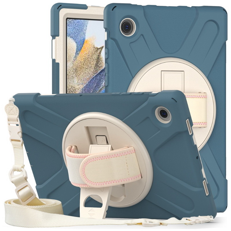 เคส Samsung Galaxy Tab S8+ 5G 12.4" #เคสฝาหลังกันกระแทกมีที่สวมมือพร้อมสายคล้องไหล่