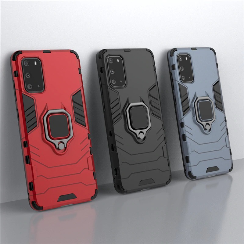Case Samsung Galaxy S20 FE / S20 FE 5G #เคสฝาหลังพลาสติกแข็ง +TPU Hybrid Case มีแหวนสวมนิ้วโลหะ